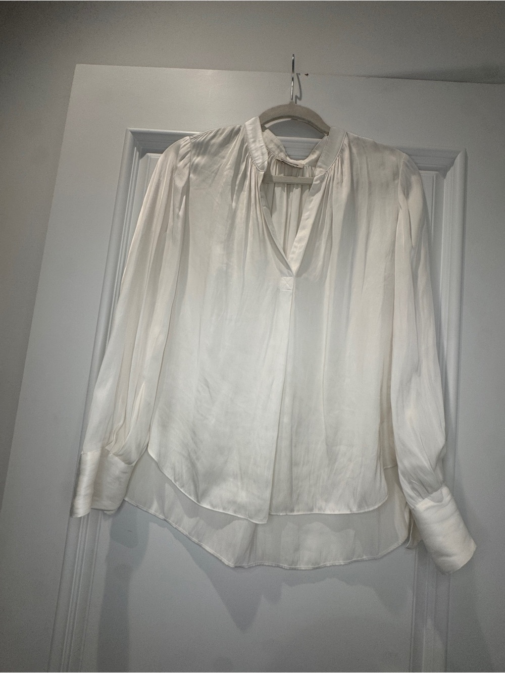 Zadig & Voltaire Tink Satin Blouse in White XS - Picture 3 of 7